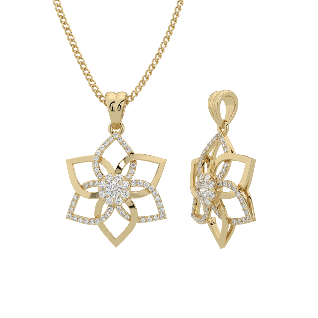 Diamond Petal Flower pendant