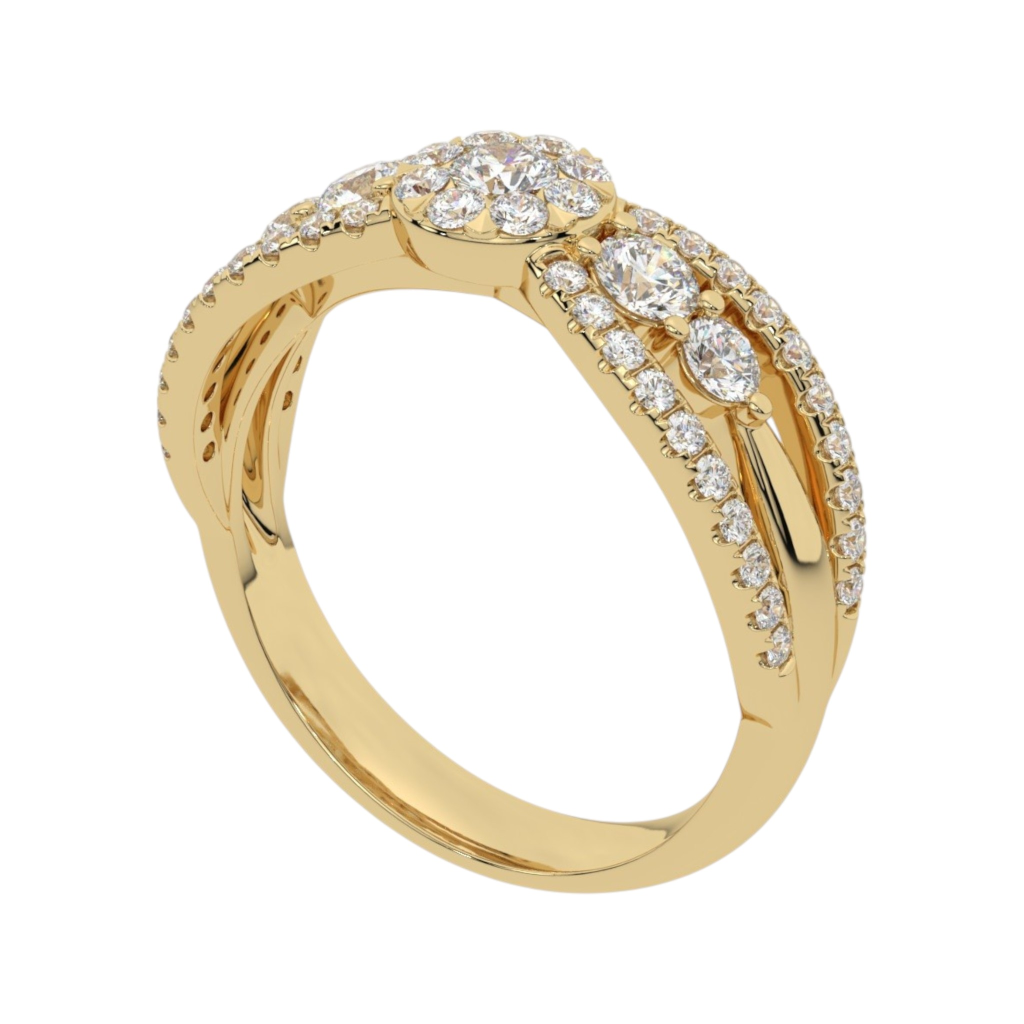 Golden Bloom Halo Ring