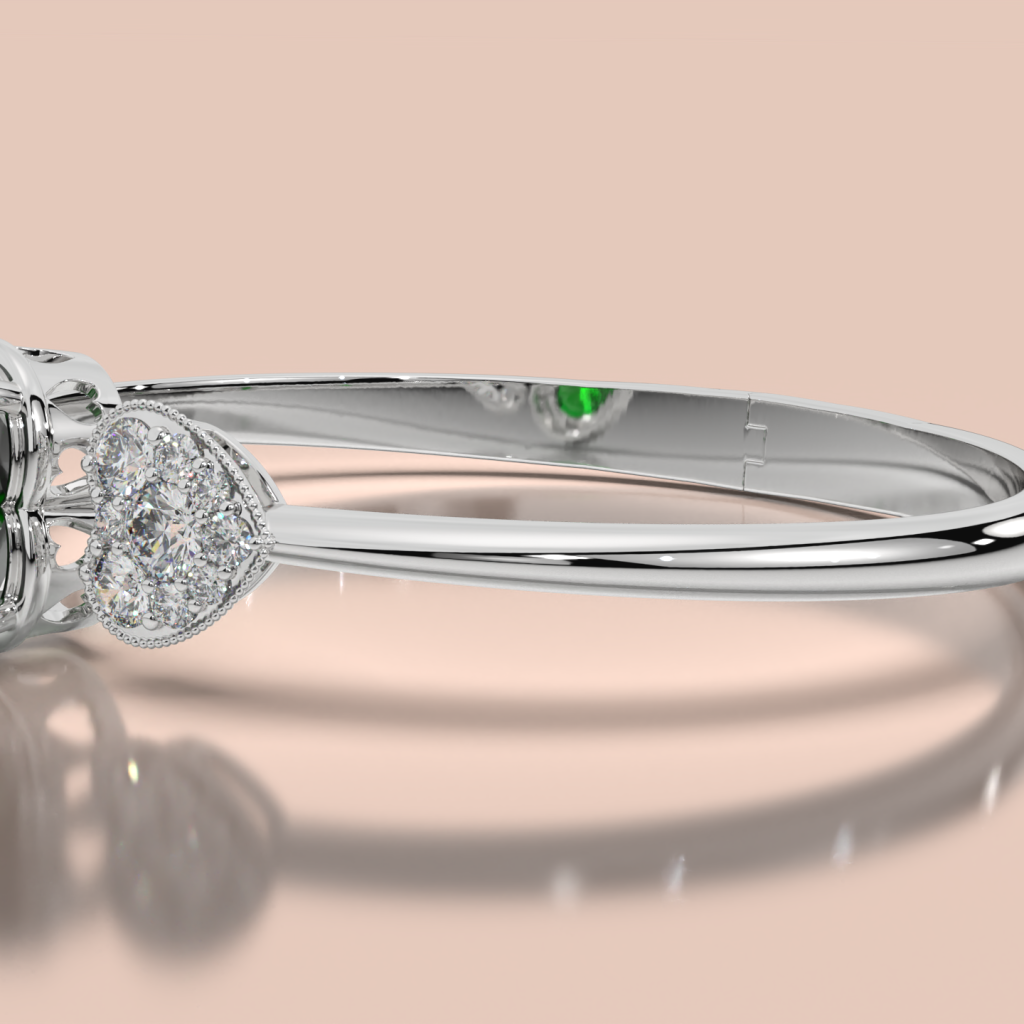 Royal Emerald Heart Bangle