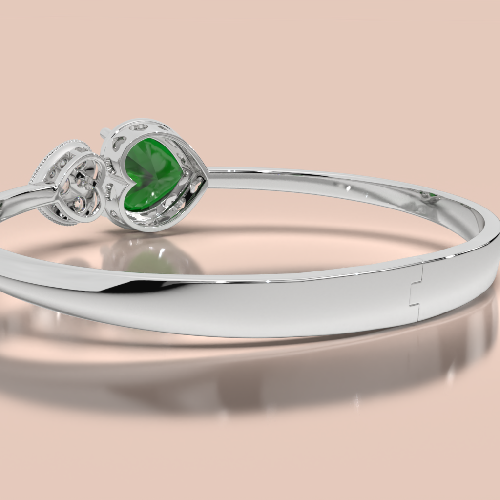 Royal Emerald Heart Bangle