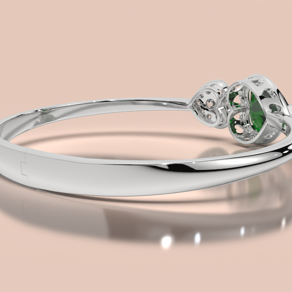 Royal Emerald Heart Bangle
