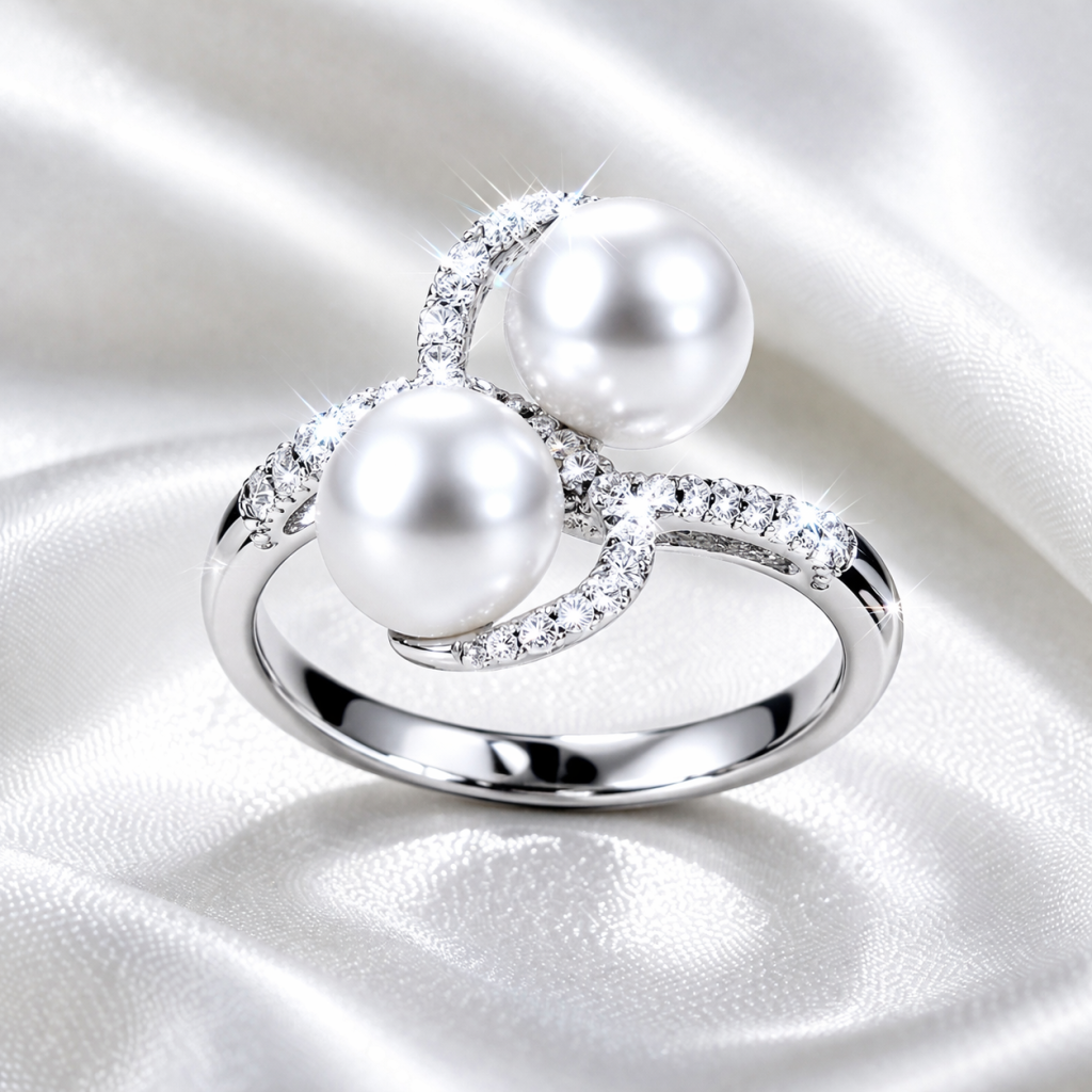 Double Pearl Spark Ring