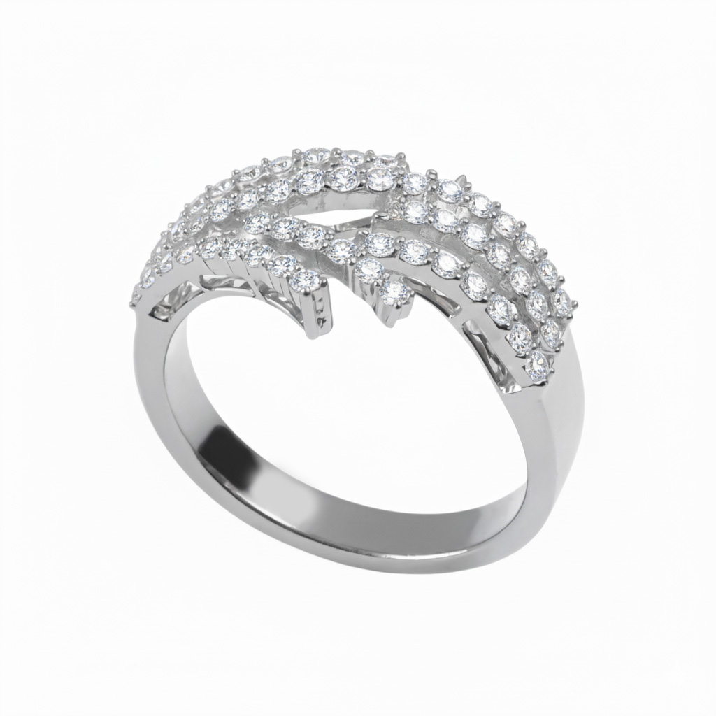 Infinity Bypass Pavé Ring