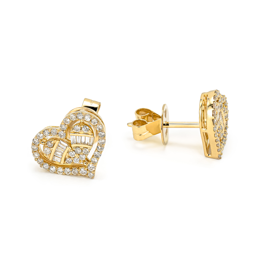 Halo Diamond Heart Earrings