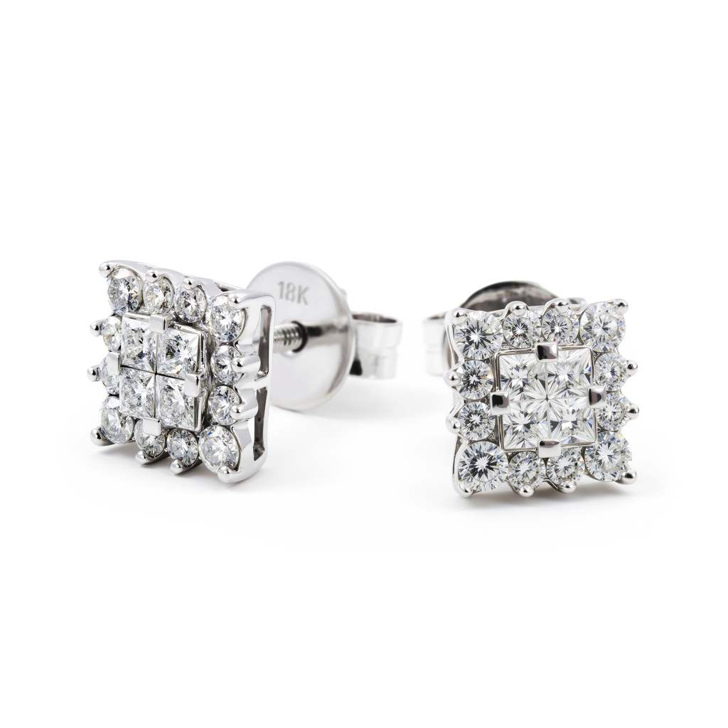 Princess Cluster Studs