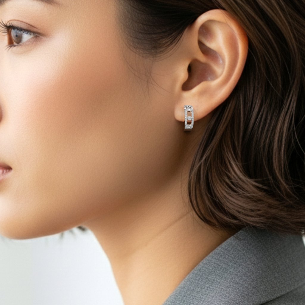 Moonlit Diamond Hoops