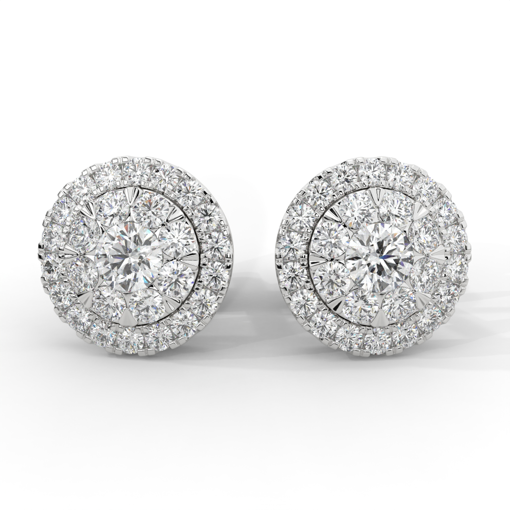 Halo Crystal Studs Earrings