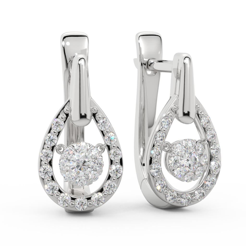 Minimal Oval Diamond Hoops