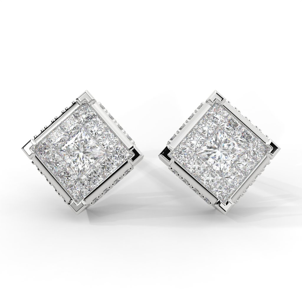 Princess-cut Studs