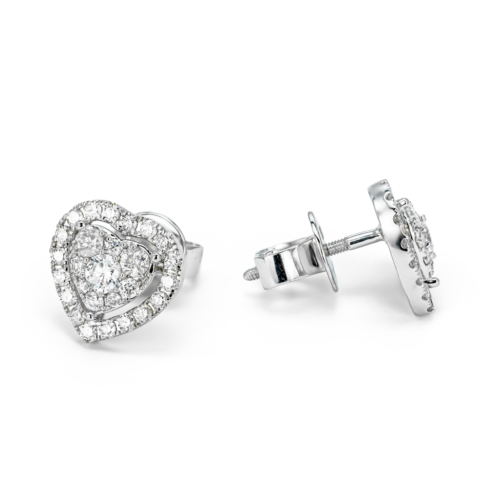 GeoLight Heart Cluster Studs