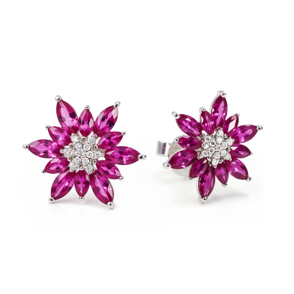 Ruby Blossom Studs