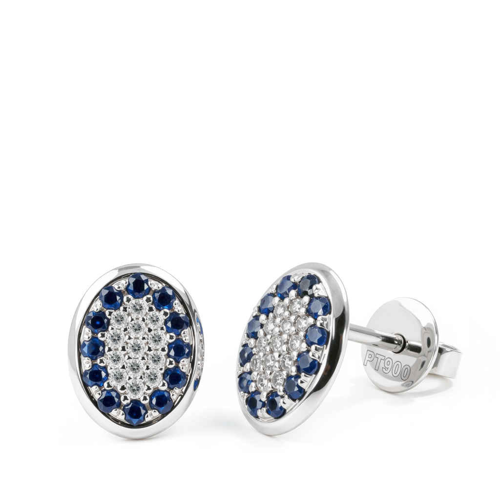 Sapphire Halo Stud Earrings