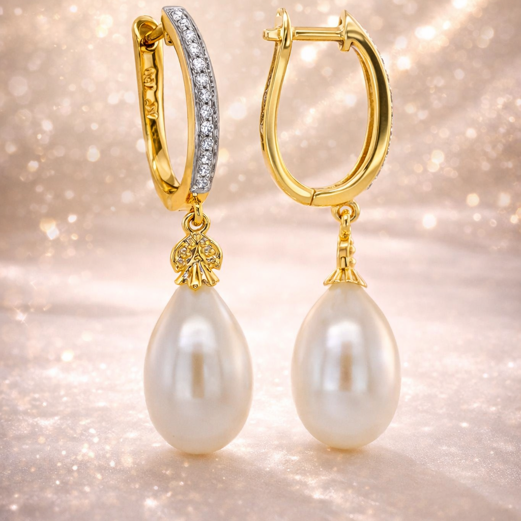 Golden Pearl Drop Elegance