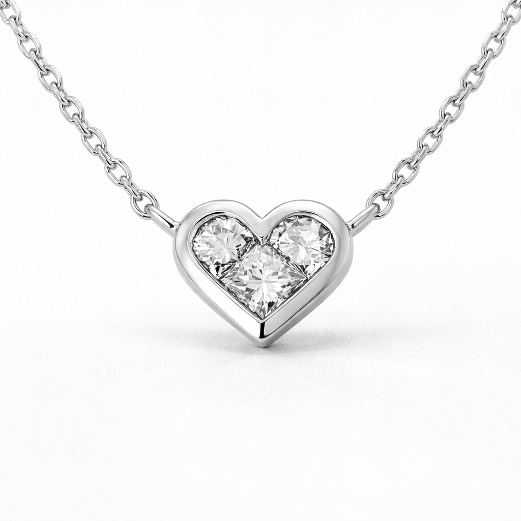 Simple Diamond Heart  necklace