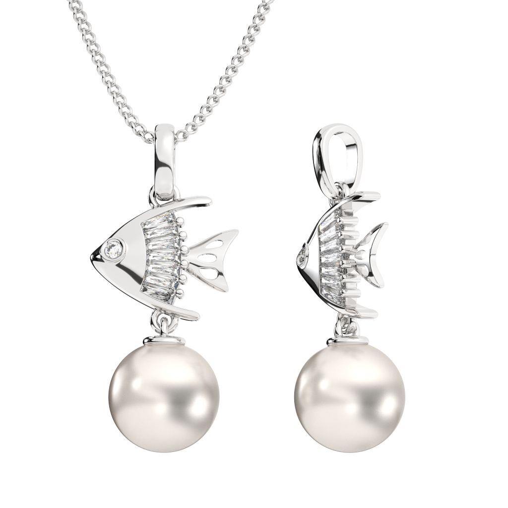 Ocean Pearl Fish Necklace