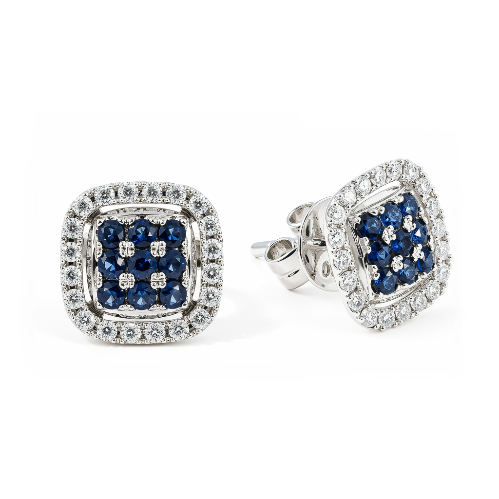 Sapphire Square Lights Studs