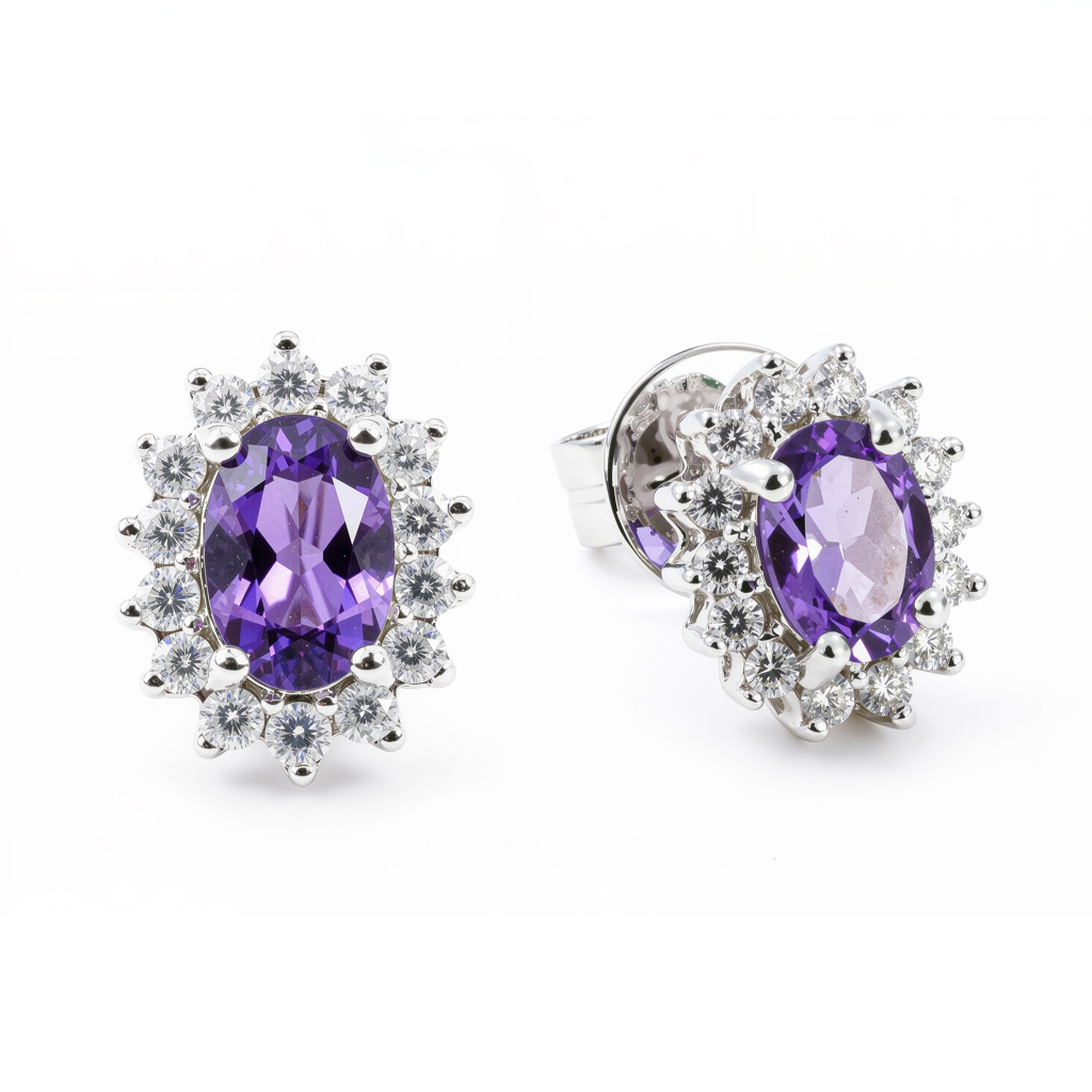 Amethyst Sunburst Studs