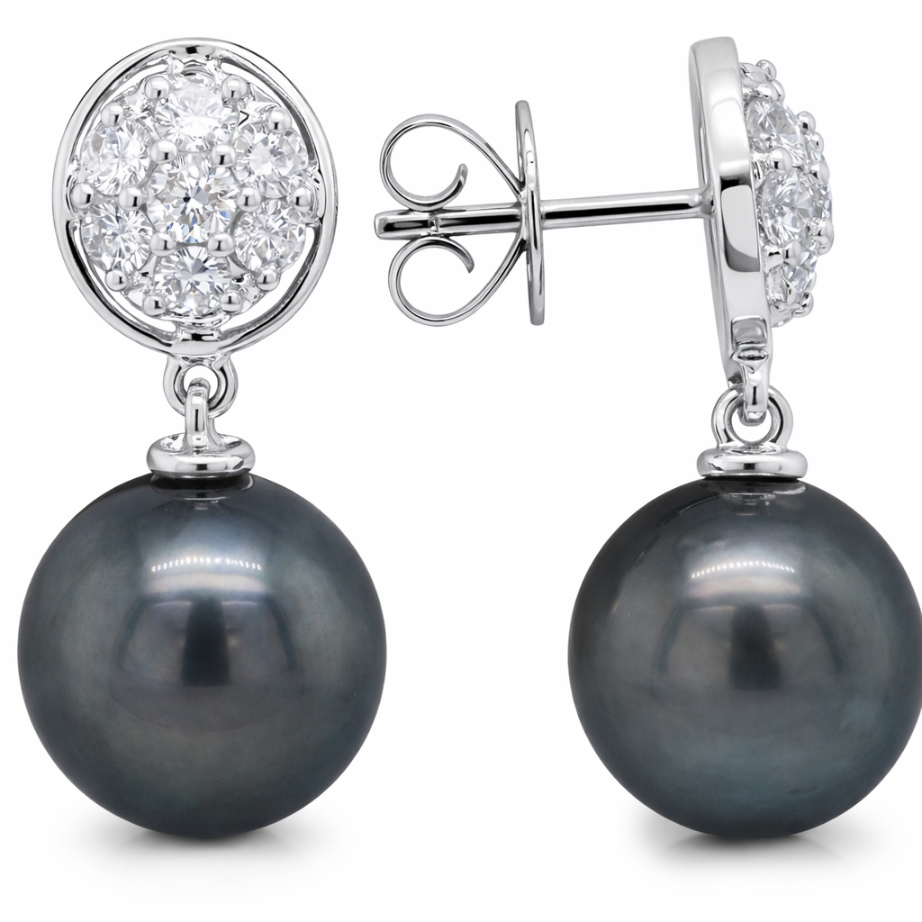 Luna Oval Diamond Pearl Drops
