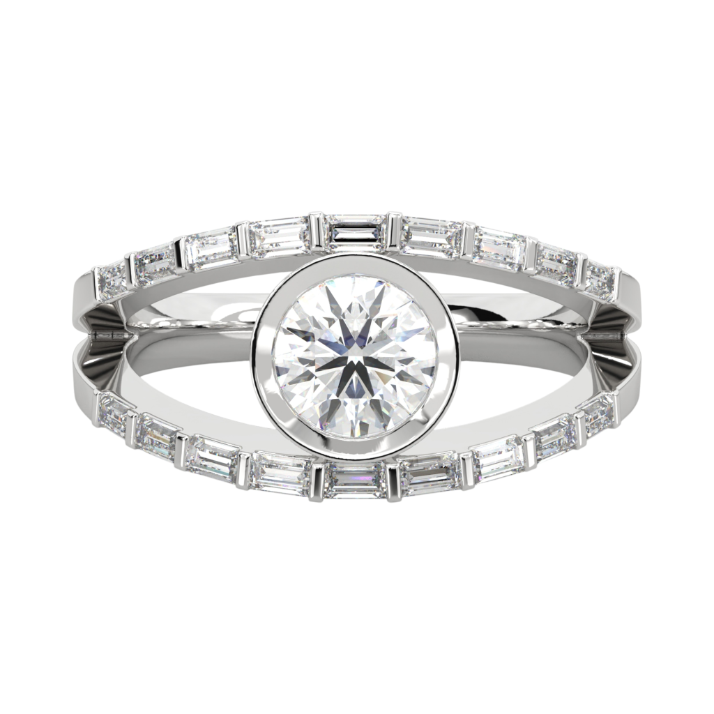 Radiant Baguette Frame Ring
