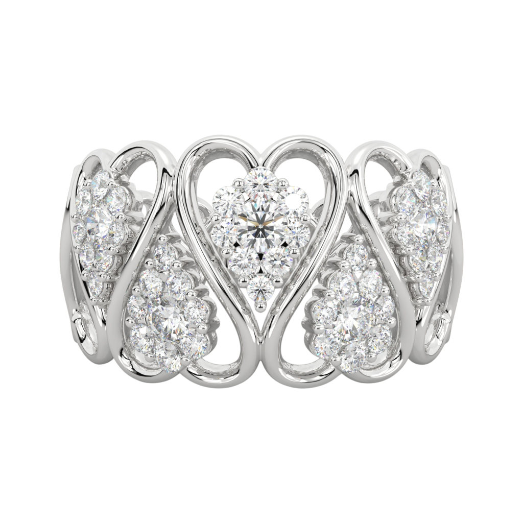 Blooming Heart Pavé Band