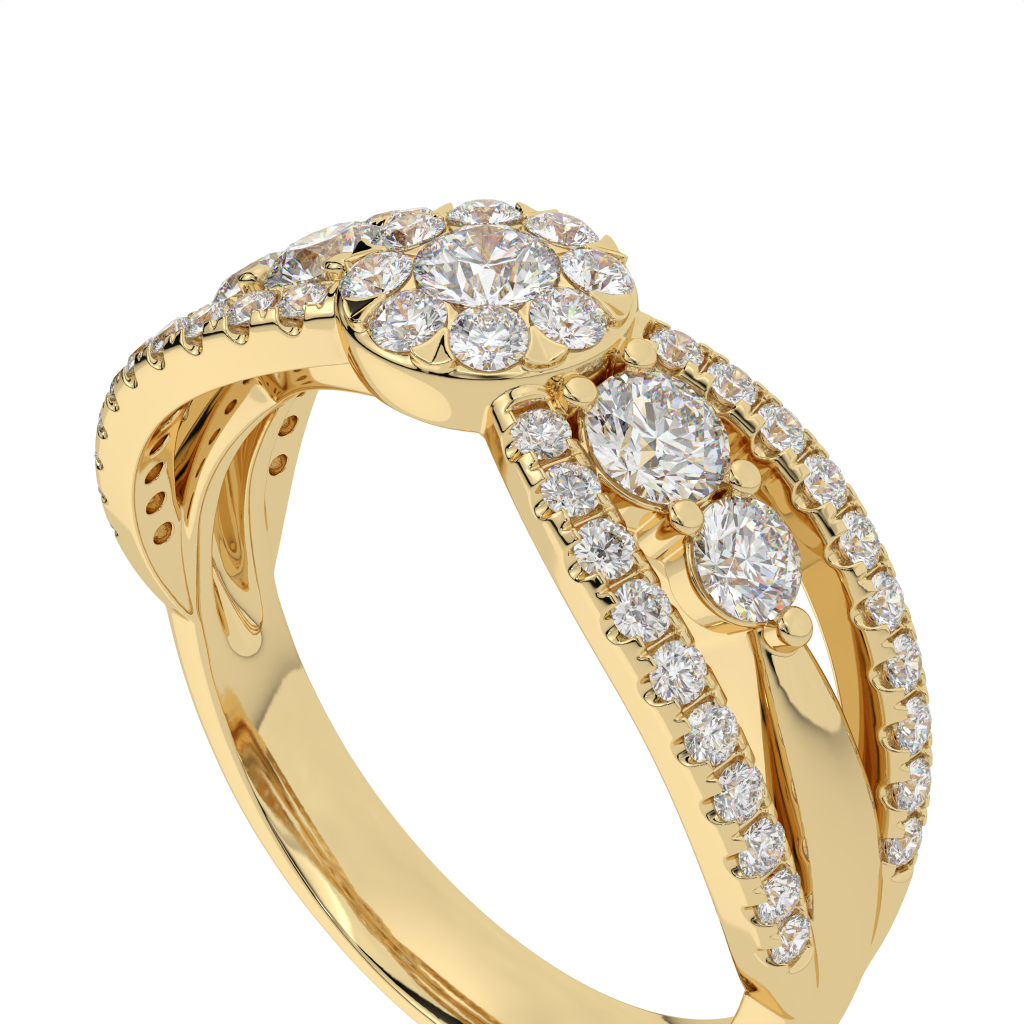 Golden Bloom Halo Ring
