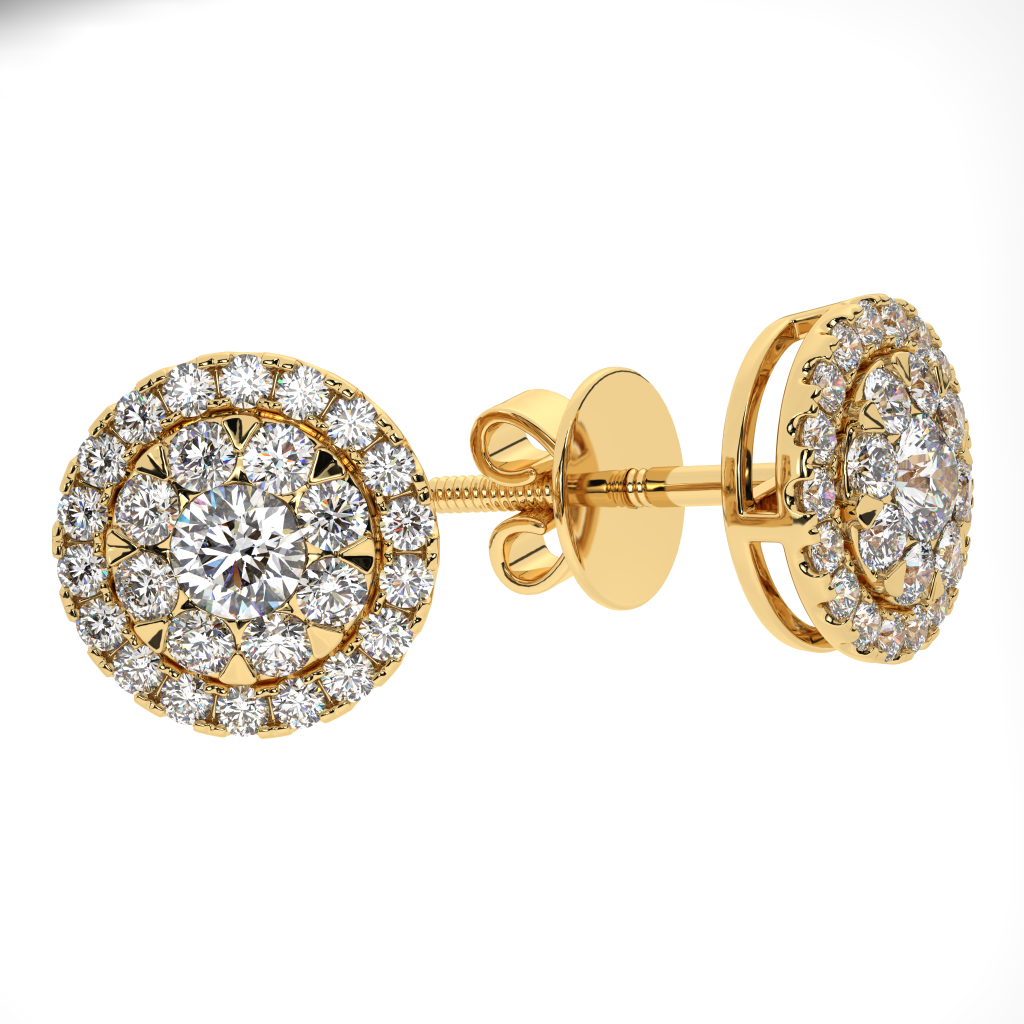 Halo Crystal Studs Earrings