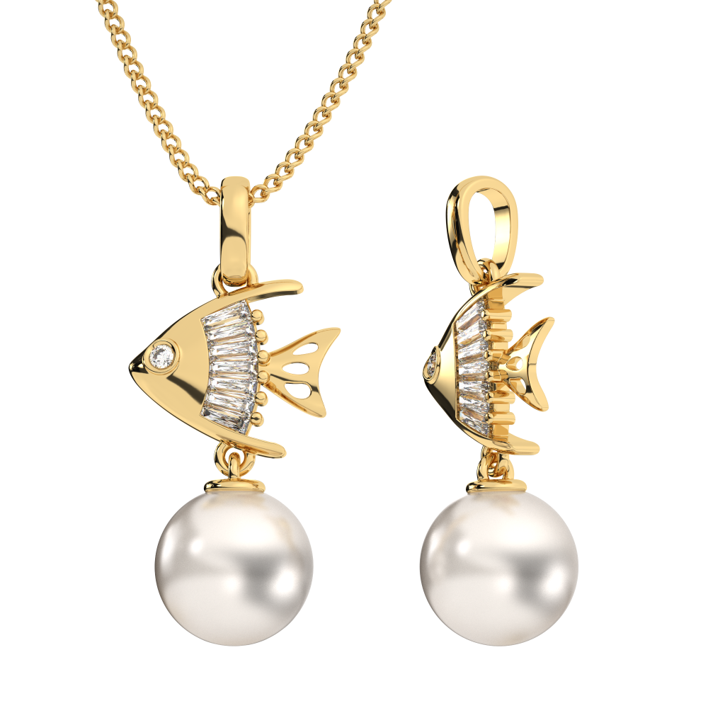 Ocean Pearl Fish Necklace