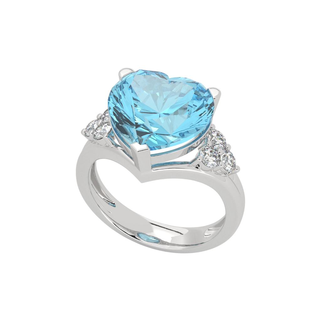 Blue Topaz Heart ring