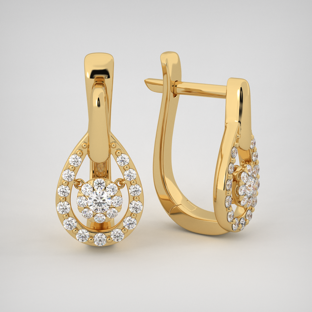 Minimal Oval Diamond Hoops