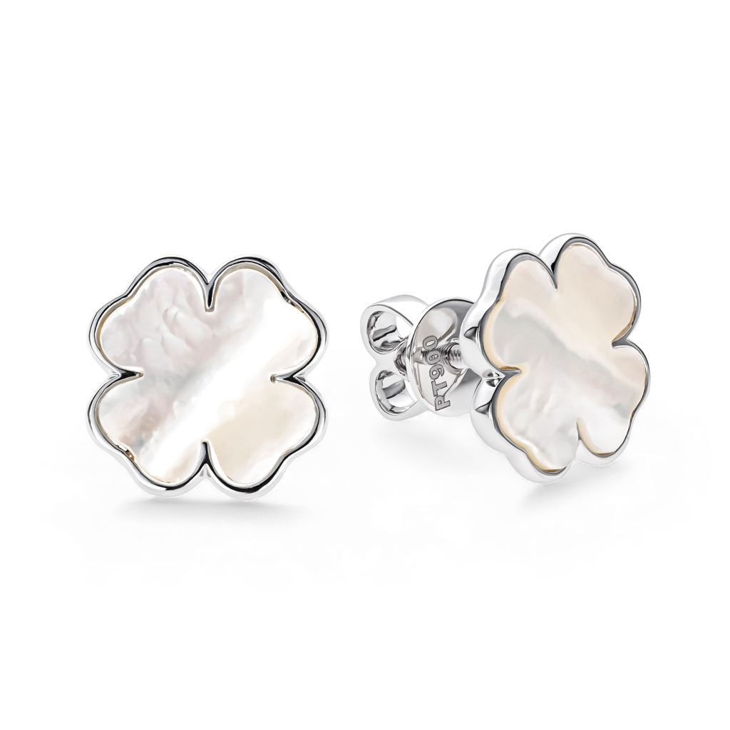 Mother of Pearl Clover Stud Earrings