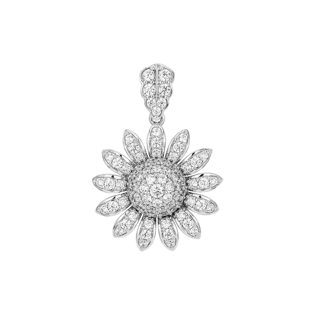 Diamond Pavé Sunflower Pendant