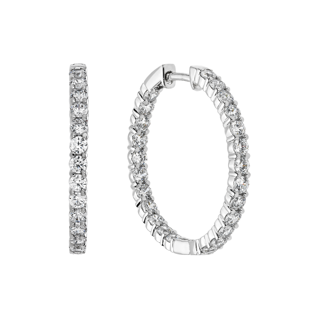 Diamond Pavé Hoop Earrings