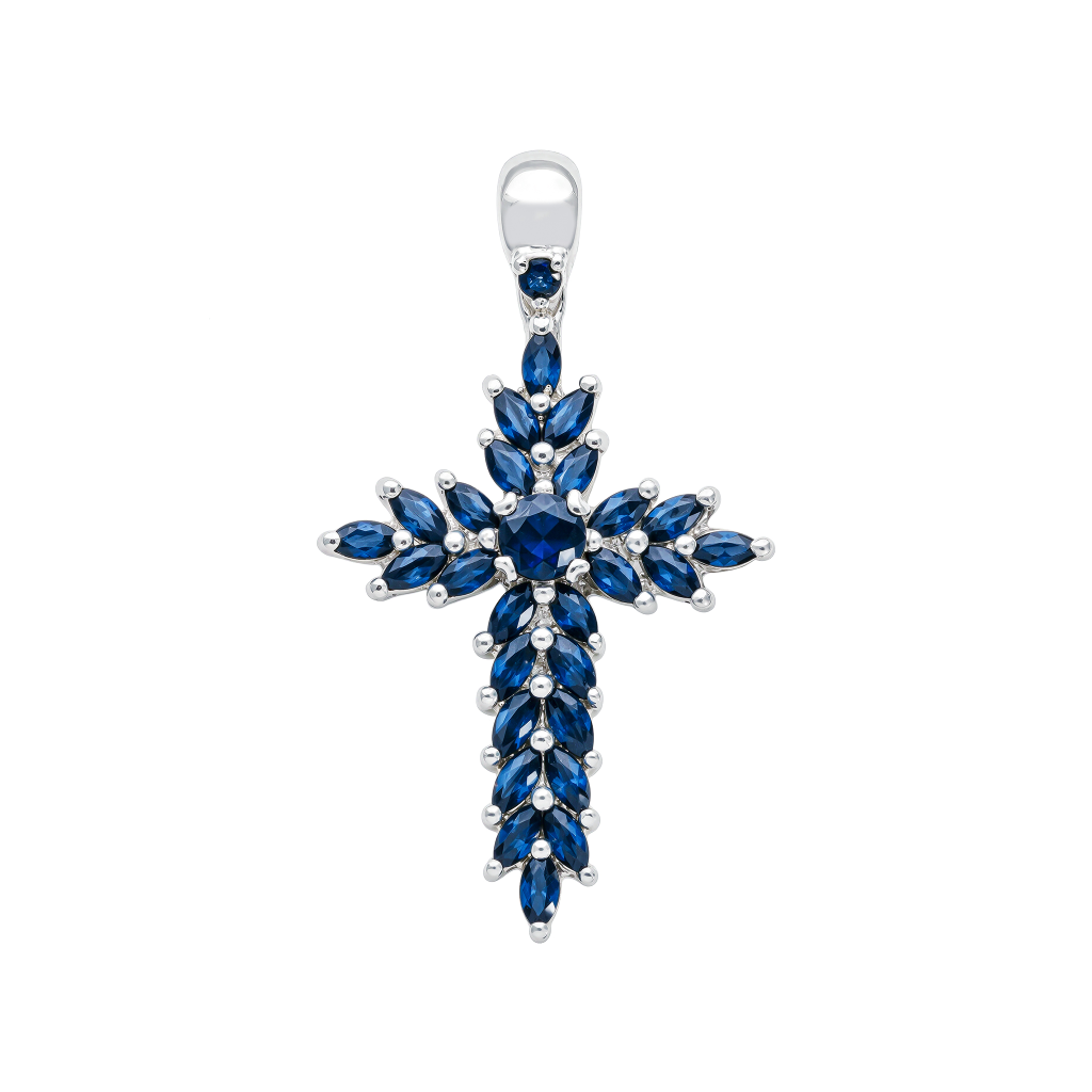 Sapphire Cross Pendant