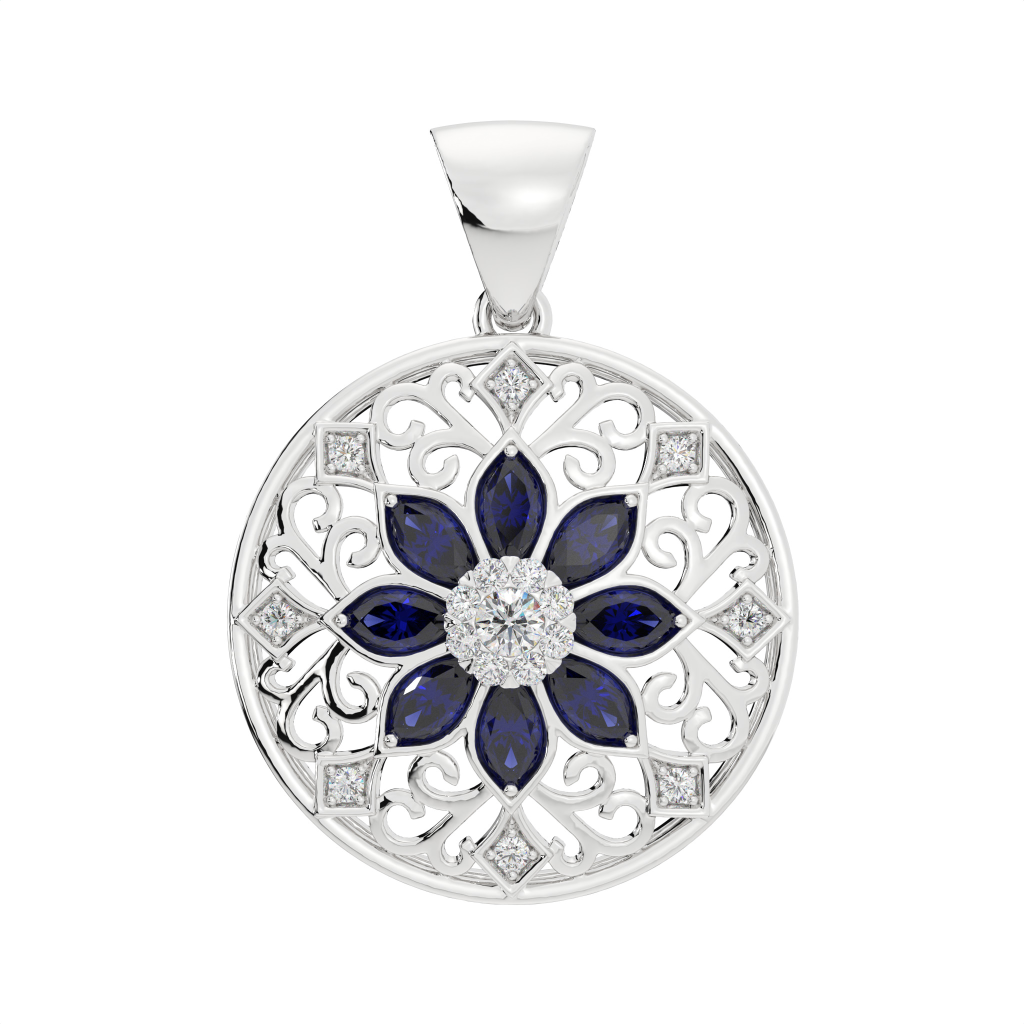 Midnight Lotus Medallion pendant