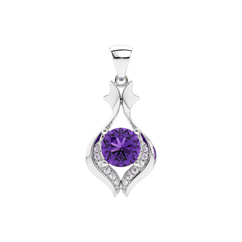 Diamond Amethyst Fairy Pendant