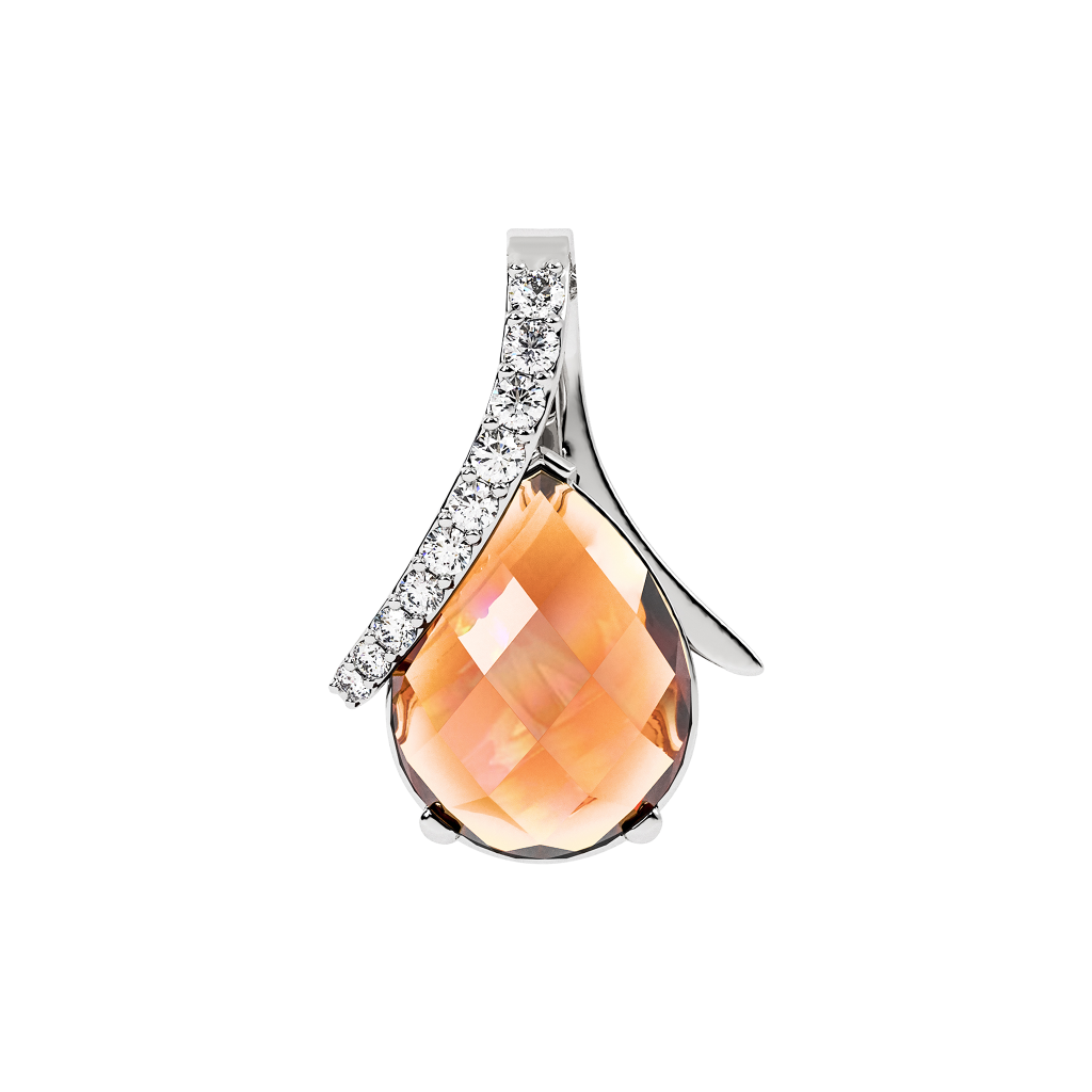 Orange Waterdrop Pendant