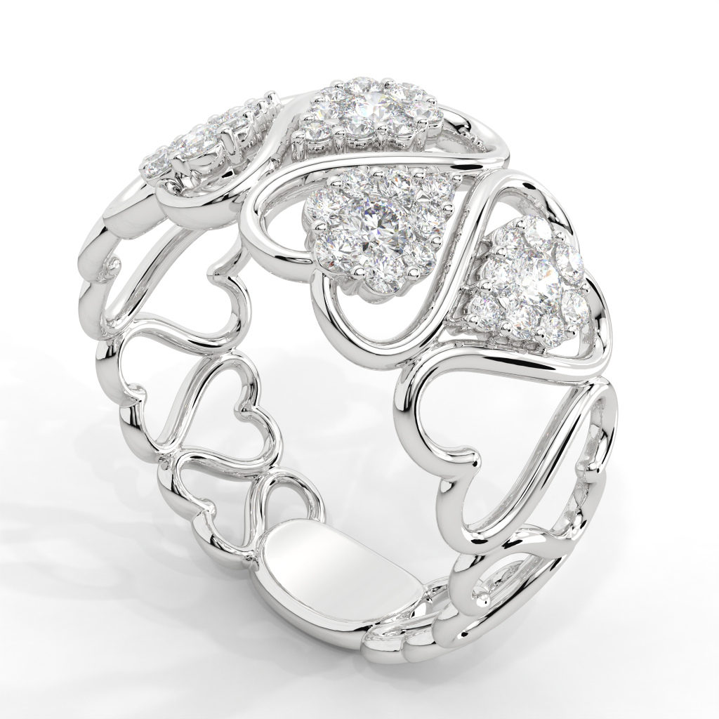 Blooming Heart Pavé Band