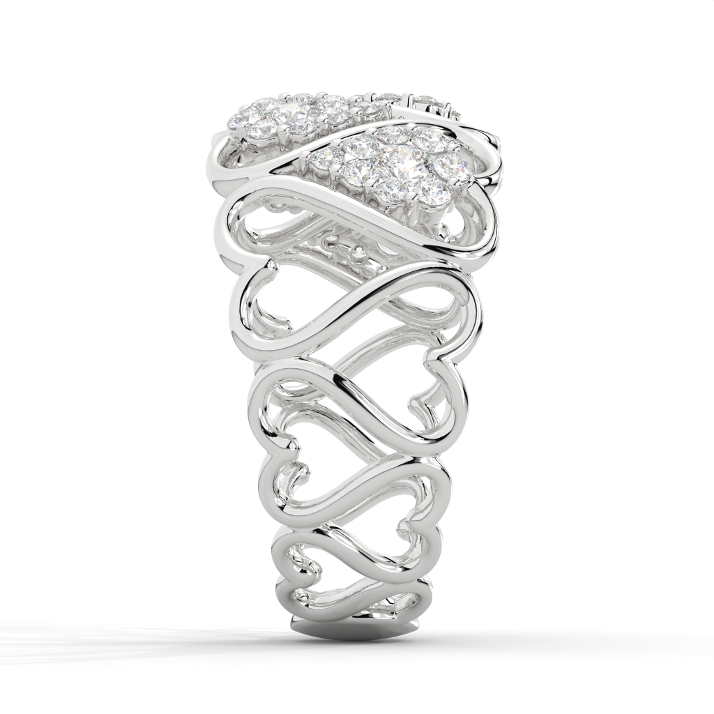 Blooming Heart Pavé Band