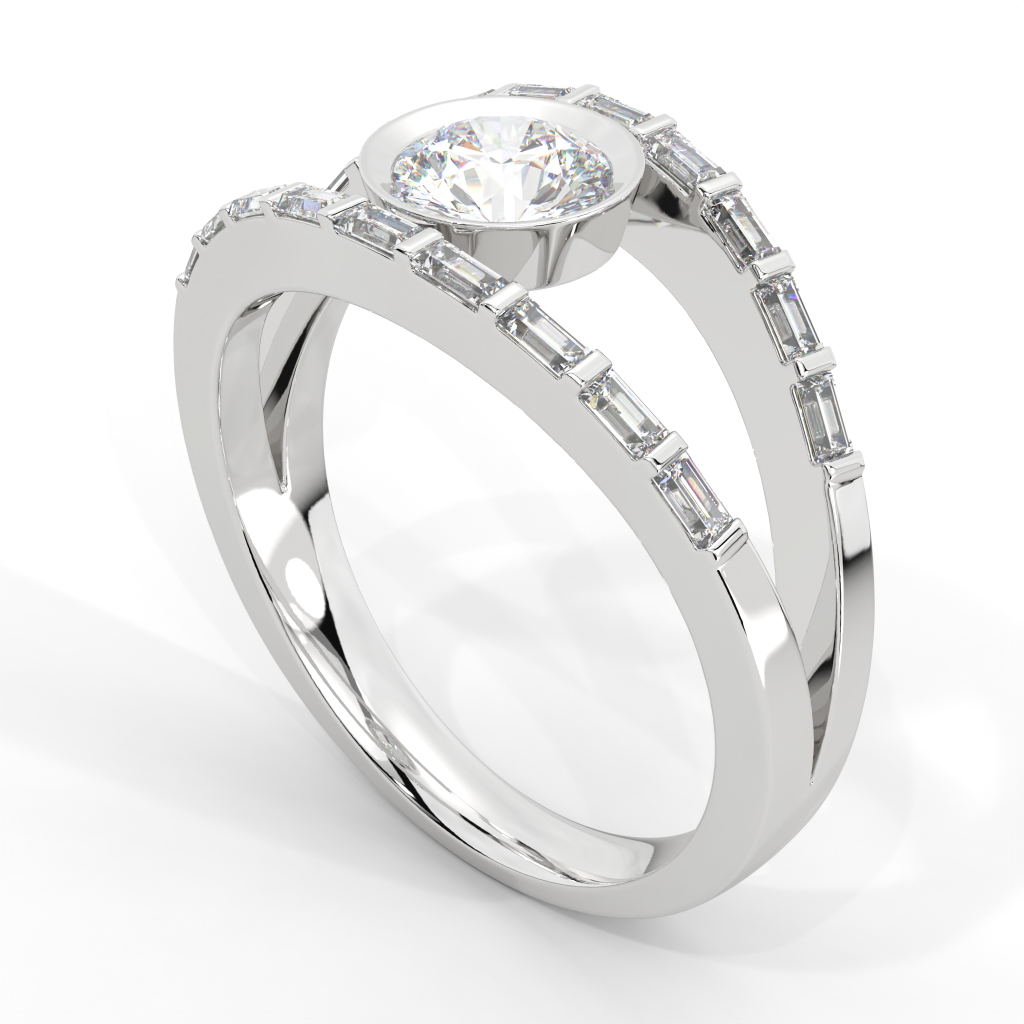 Radiant Baguette Frame Ring