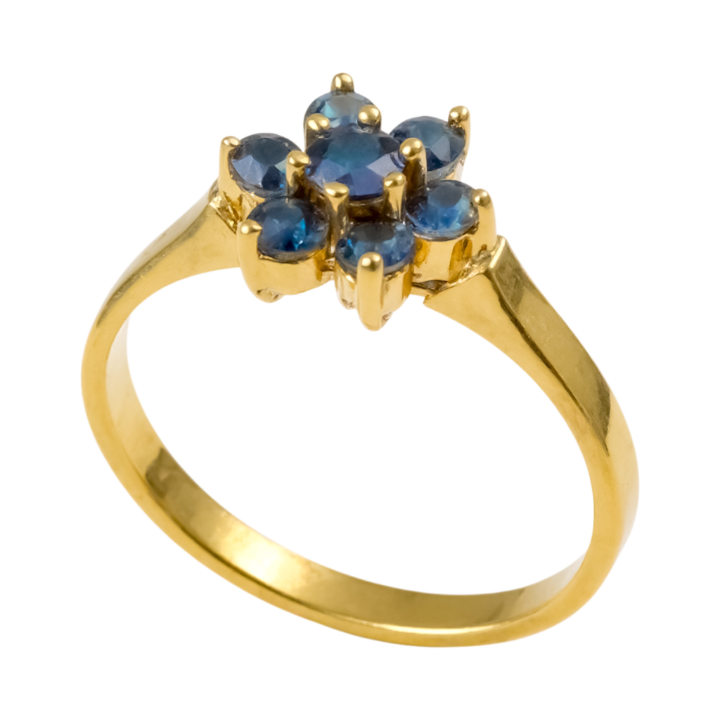 Sapphire Flower Ring