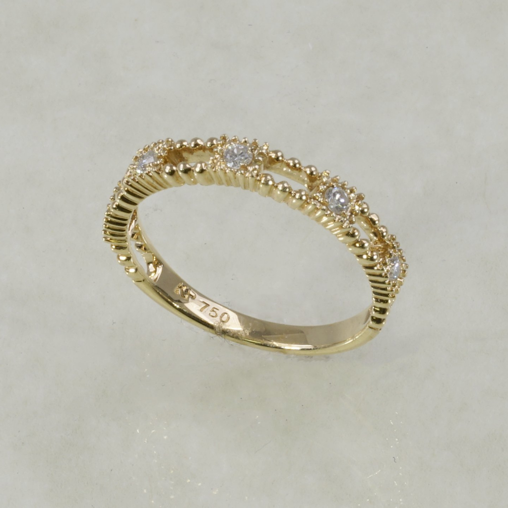 Golden Aurora Beaded Crystal Ring