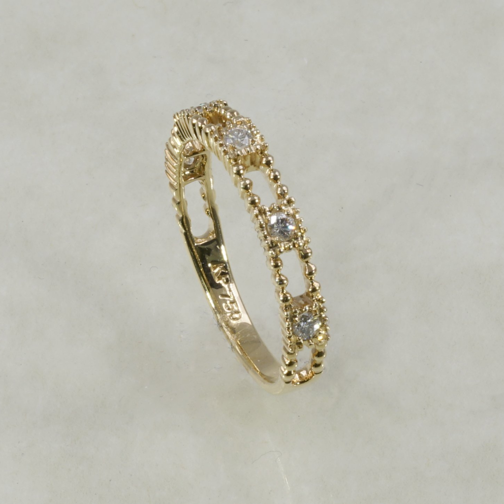 Golden Aurora Beaded Crystal Ring