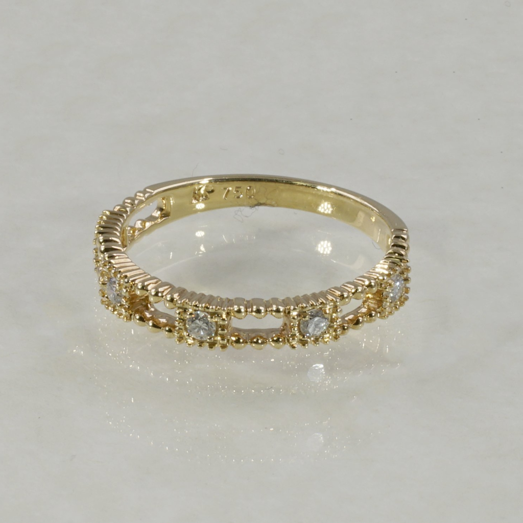 Golden Aurora Beaded Crystal Ring