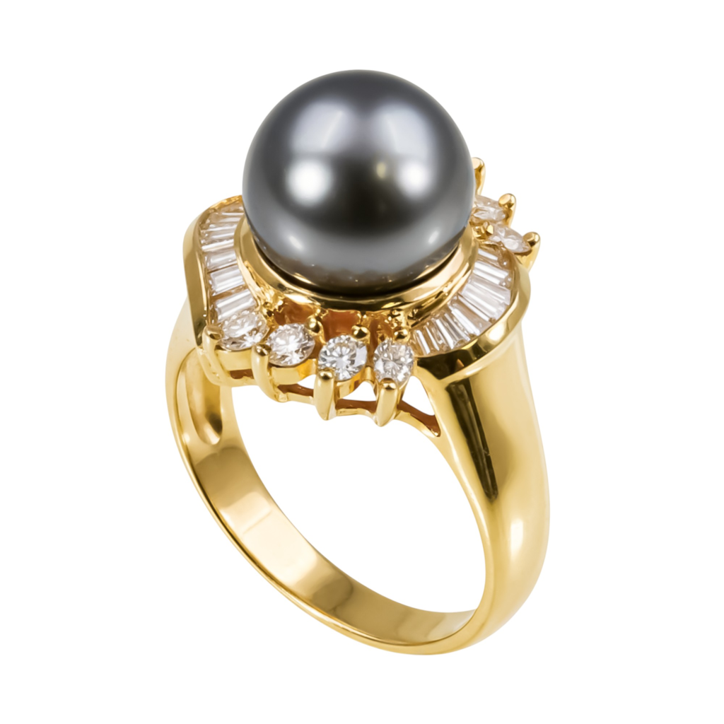 Majestic Tahitian Pearl Crown Ring