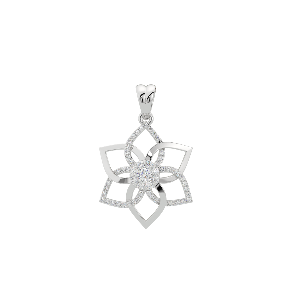 Diamond Petal Flower pendant