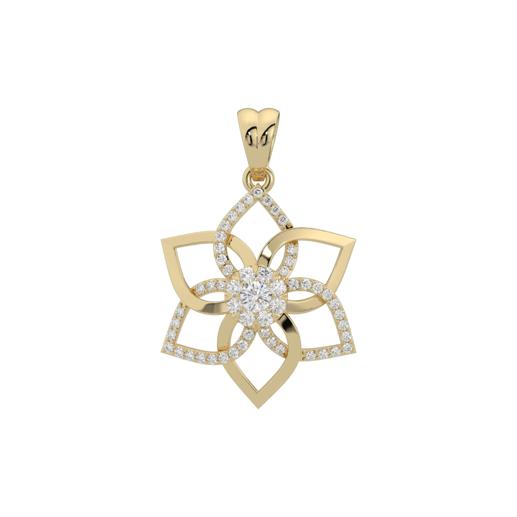 Diamond Petal Flower pendant
