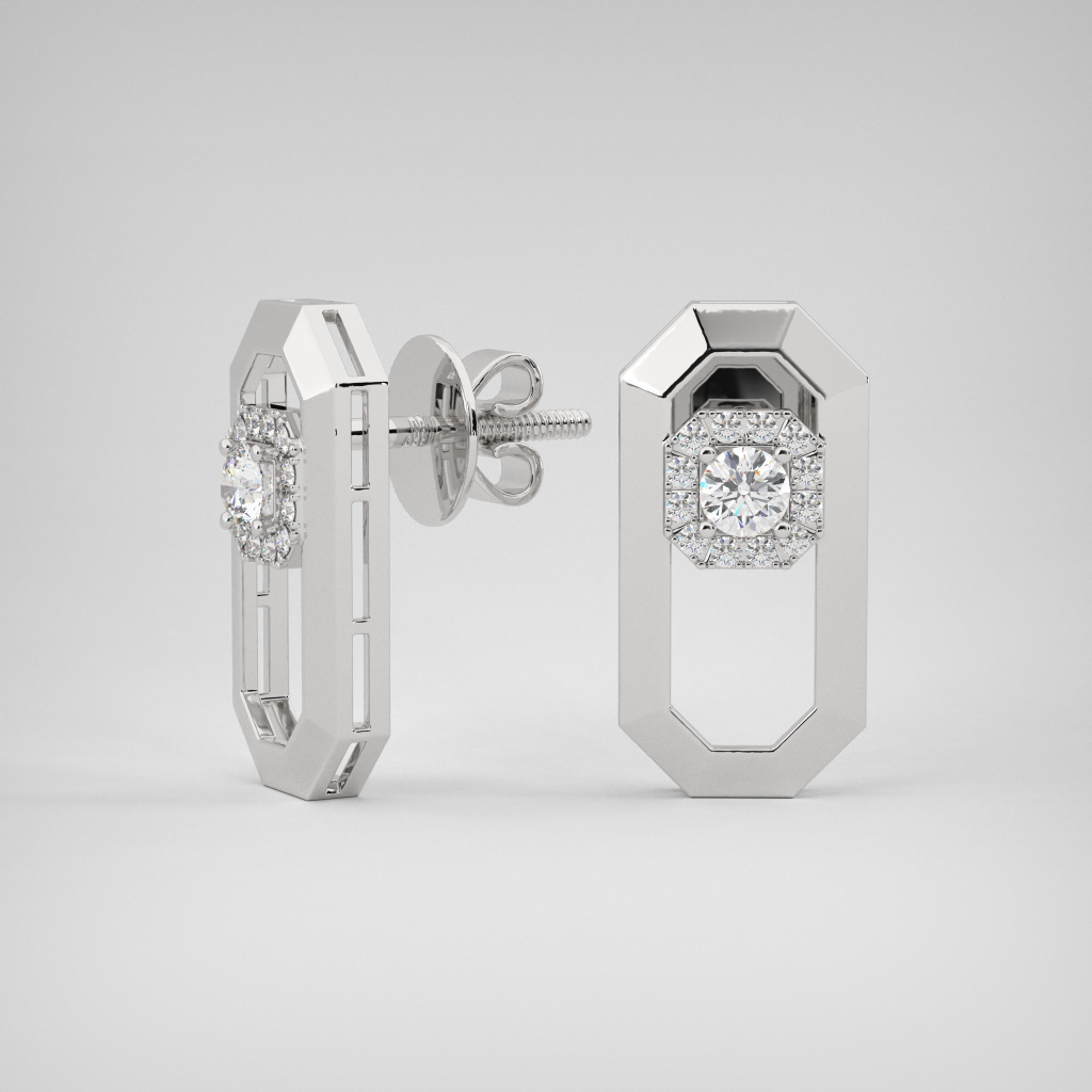 Hexagon Studs Earings