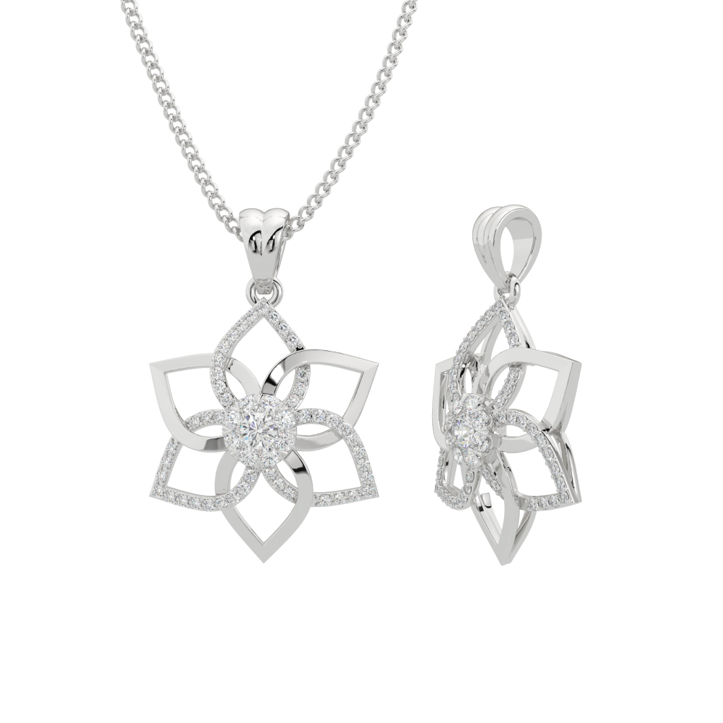 Diamond Petal Flower pendant