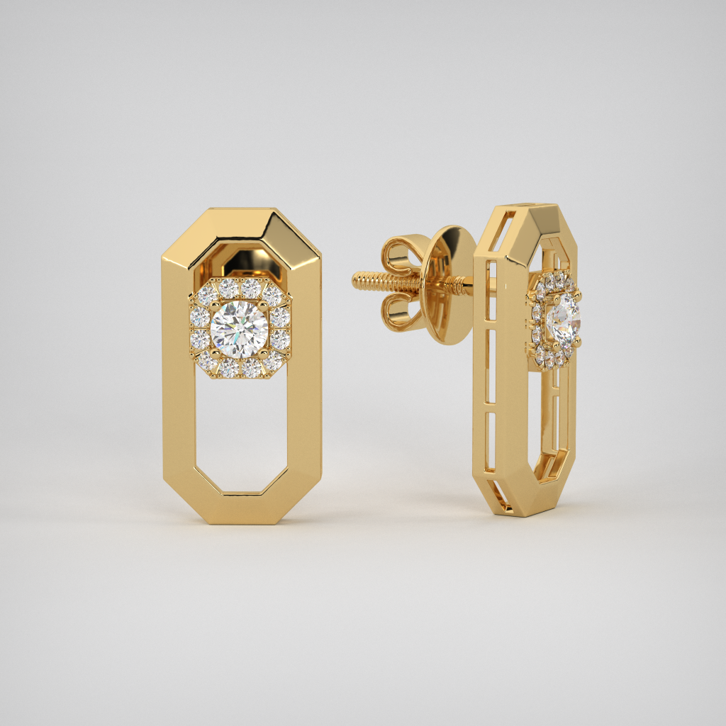 Hexagon Studs Earings
