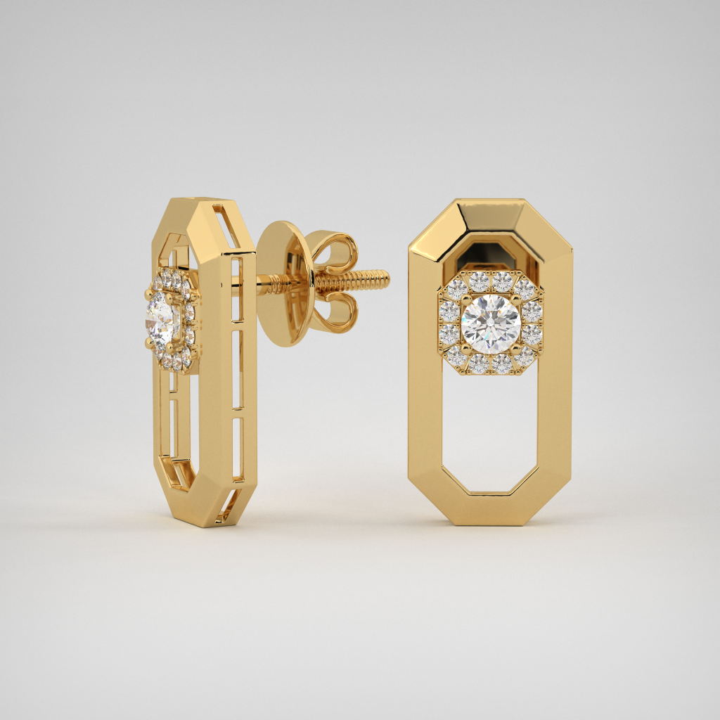 Hexagon Studs Earings